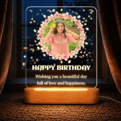 Birthday Gift for Loveable Person Personalized Photo LED Lamp with Warm White Light Birthday Gift for Sister, Daughter, Girlfriend & Wife